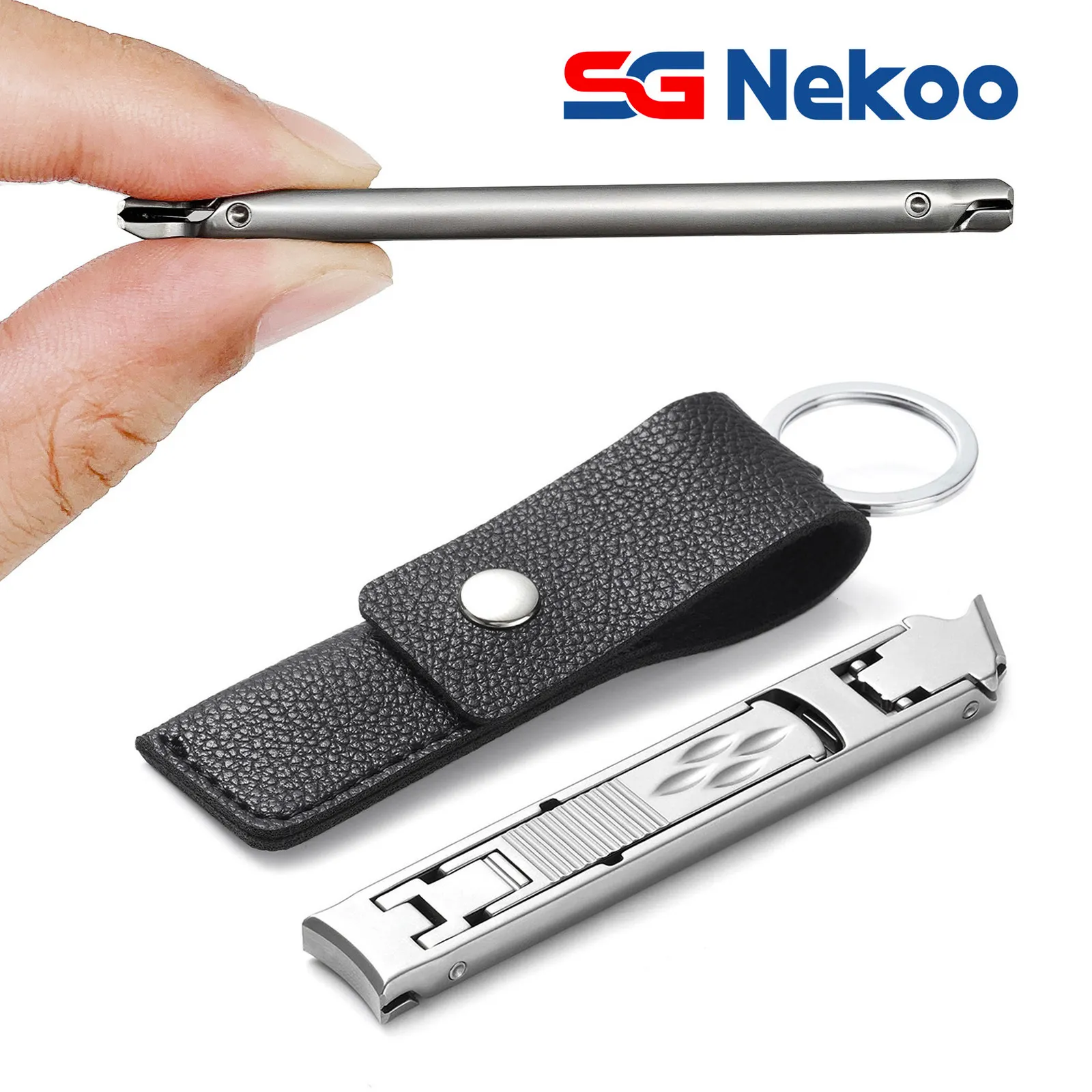 Nail Clippers SGNEKOO Ultra Thin Nail Clippers Foldable Travel Slim Fingernail Double Head Curved Slanted Trimmer Cutter for Adult Serious 230720