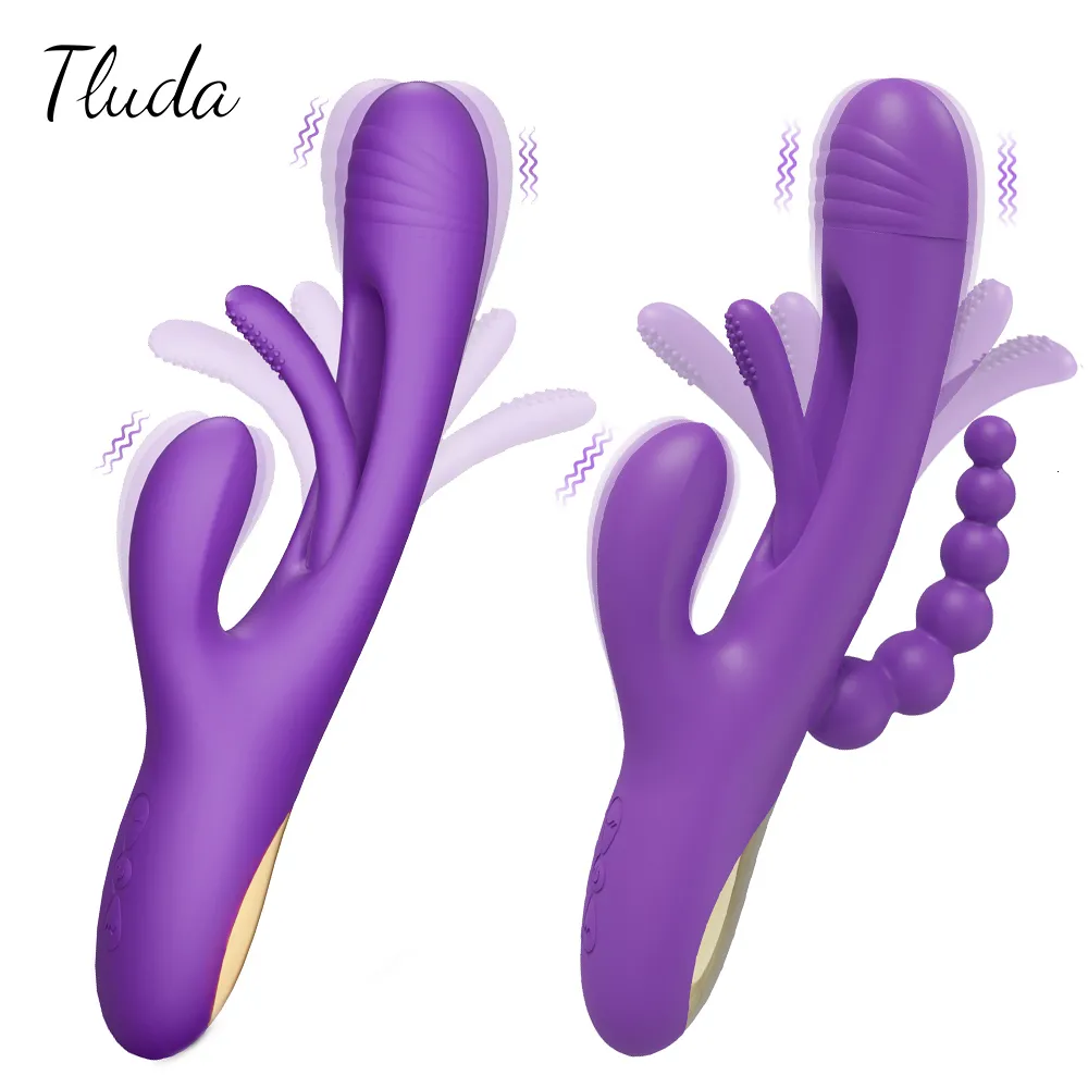 Vibratori Rabbit Tapping G-Spot Pattern Vibratore Stimolatore clitorideo femminile Potente modalità 21 Sex Toy Prodotti per adulti da donna 230720