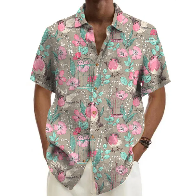 Camicia Hawaiana Unica Per Uomo – Manica Corta, Stampa Fantasia – Taglie Forti Fino A 5XL (3XL)