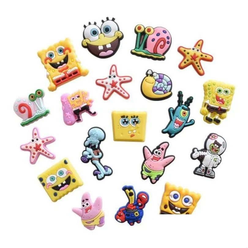 Shoe Parts Accessories Fast Delivery Cute 2D 3D Shoes Charms Pvc Clog Buckle Fashion Decorations Drop Dh Dhxbe