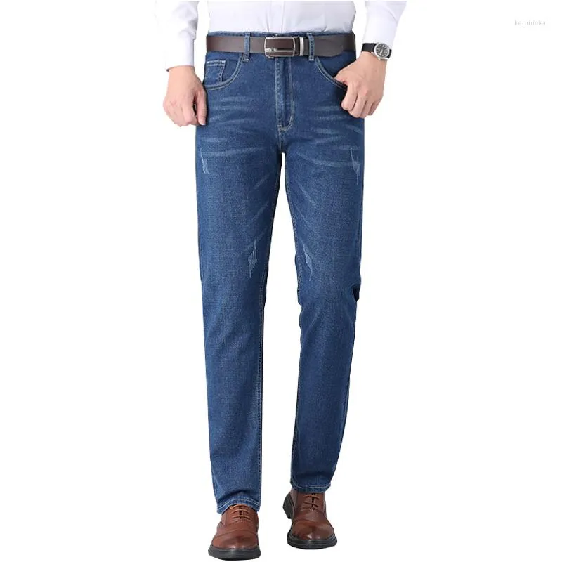 Herr jeans klassisk skrapa sträcka 2023 stil affärsmode denim rak passform jean byxor manliga märke byxor storlek 29-40