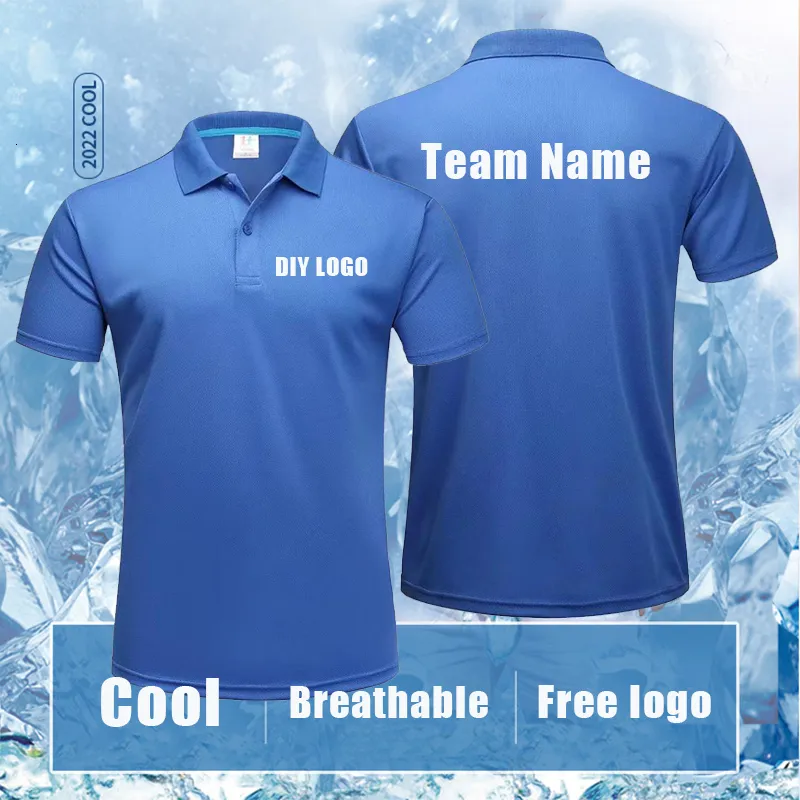 Hommes Polos DIY Hommes Sport Formation Glace soie été Polo À Manches Courtes Mâle Casual Séchage Rapide Gym Running Fitness Slim Tees Tops Vêtements 230720