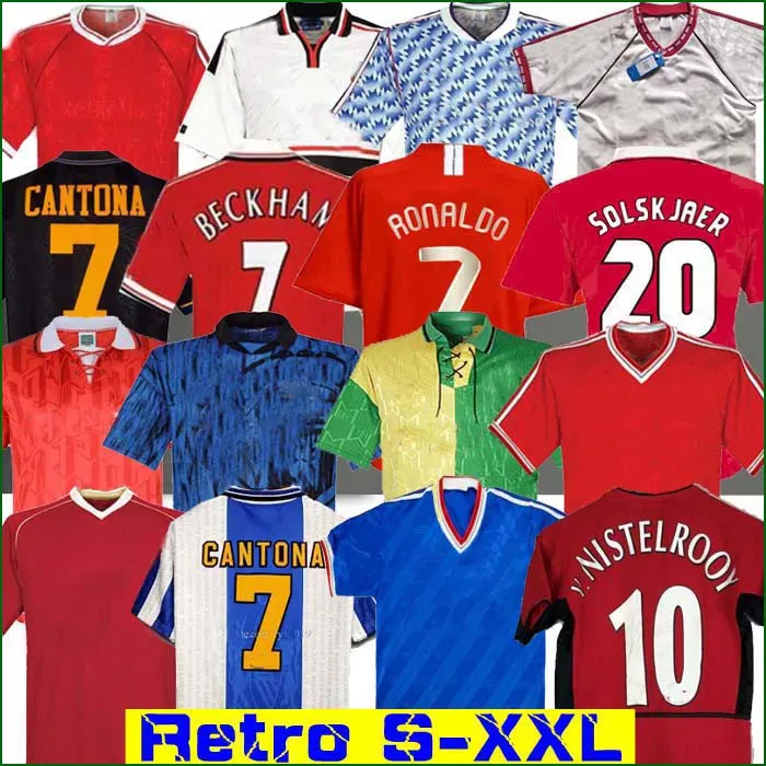 Retro United 2002 Maglie da calcio MAN football Giggs SCHOLES B kham CANTONA Solskjaer 07 08 93 94 96 97 98 99 86 88 90 91 UTDS alta qualità tailandese