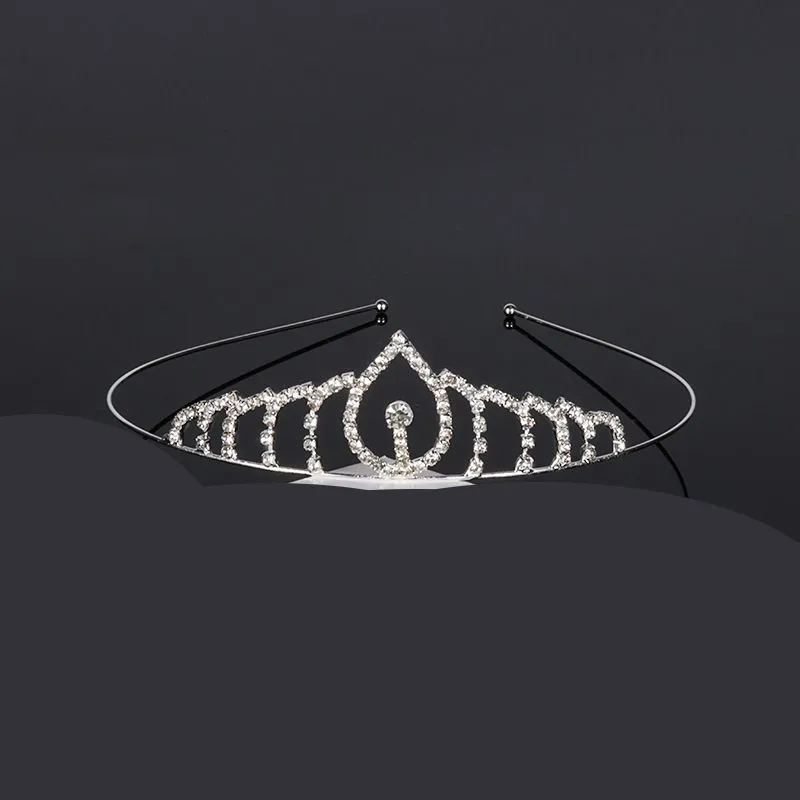 WLLHYF Argento Principessa Corona Cristallo Fascia Tiara Strass