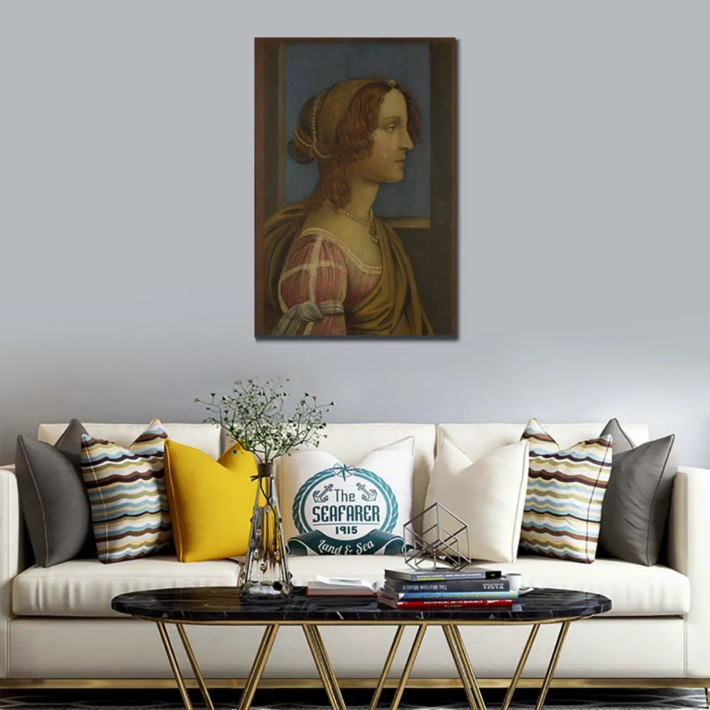 Religieuze kunst Sandro Botticelli schilderij een dame in profiel handgeschilderde klassieke kunstwerken Home decor