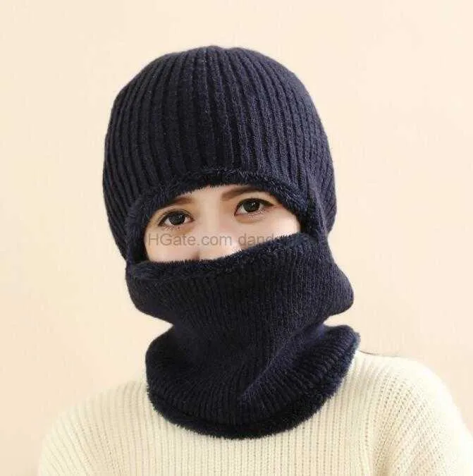Elastisk balaclava masker stickad vinter ny utomhusanpassad ansiktsmask fleece termisk mössa mössa multifunktionell skidcykelmask beanies hatt design