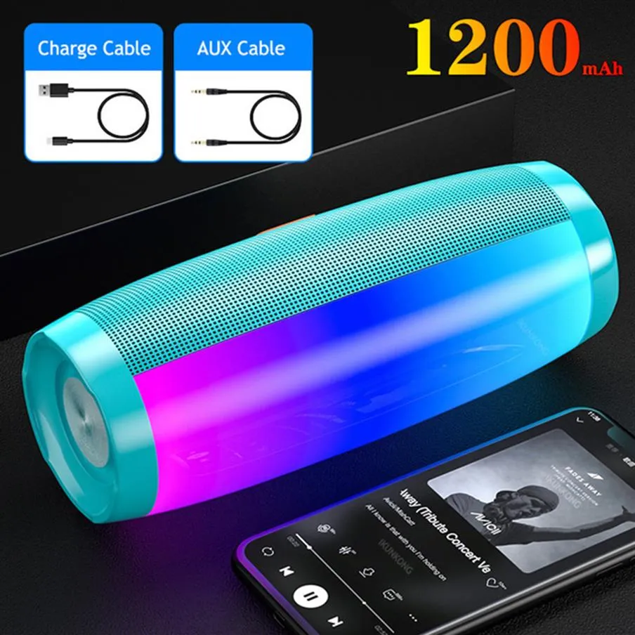 عمود Bluetooth المحمولة مكبر صوت لاسلكي قوي باس هايفي TF FM Radio مع LED Light259Q