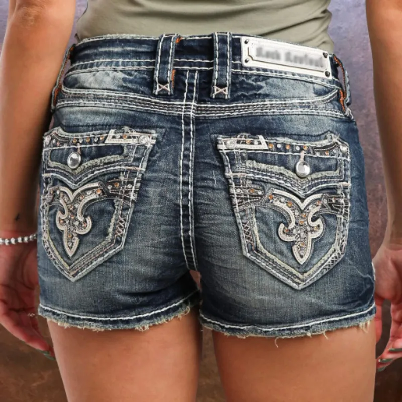 Vrouwen Shorts HOUZHOU Jorts Y2k Vrouwen Zomer Vintage 90 s Diamond Studded Lage Taille Panty Fashion Casual Sexy Denim streetwear 230720