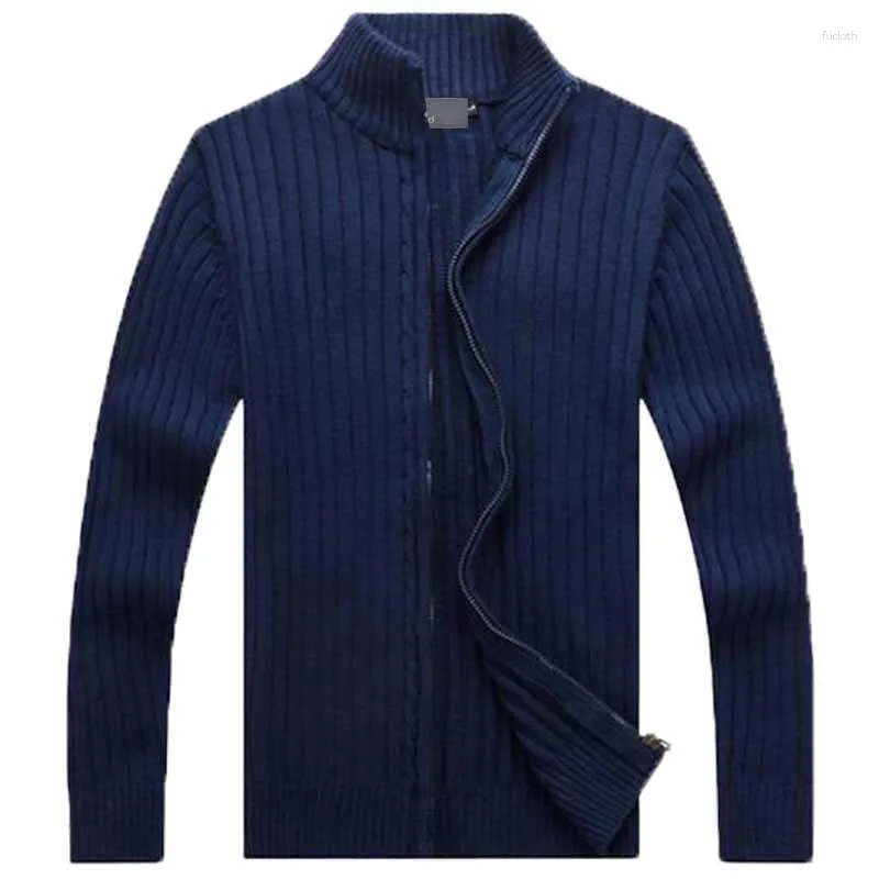 Męskie swetry 2023 MINIKI MĘŻCZYZN Casual Stand Cllar Christmas Knitwear Slim Fited Zippers Cardigans M-3xl AXP29