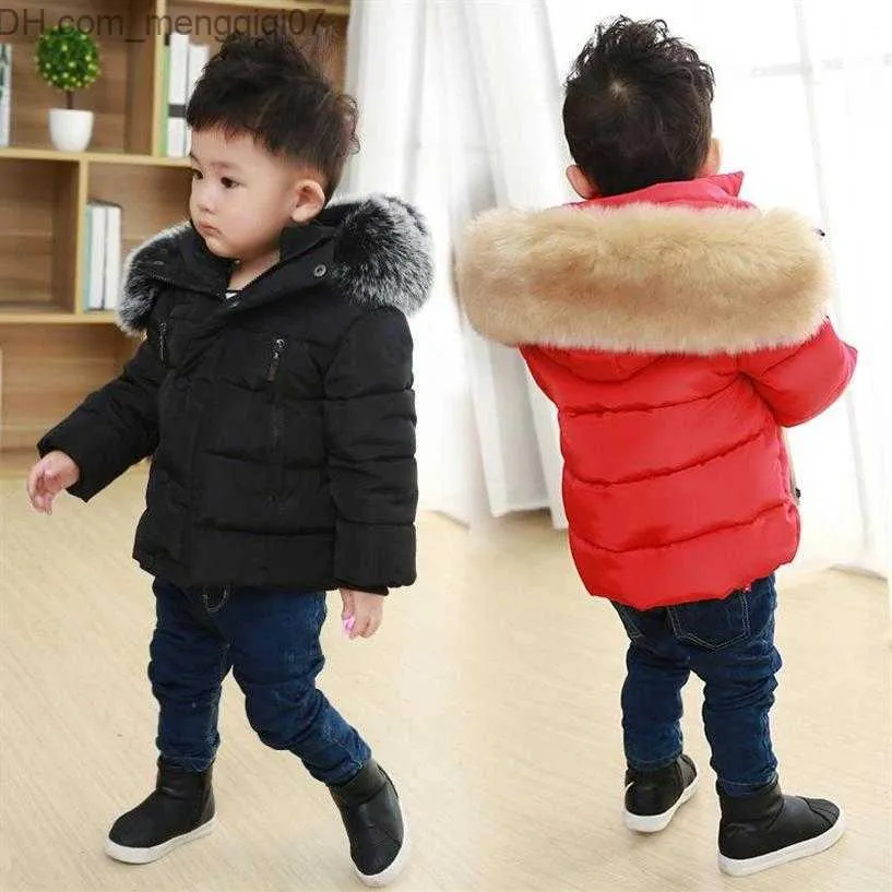 Manteau enfant en bas âge fille vêtements d'hiver garçons doudounes enfants manteau avec fourrure épais manteaux à capuche bébé Parkas filles habit de neige enfants tenues233Y Z230721