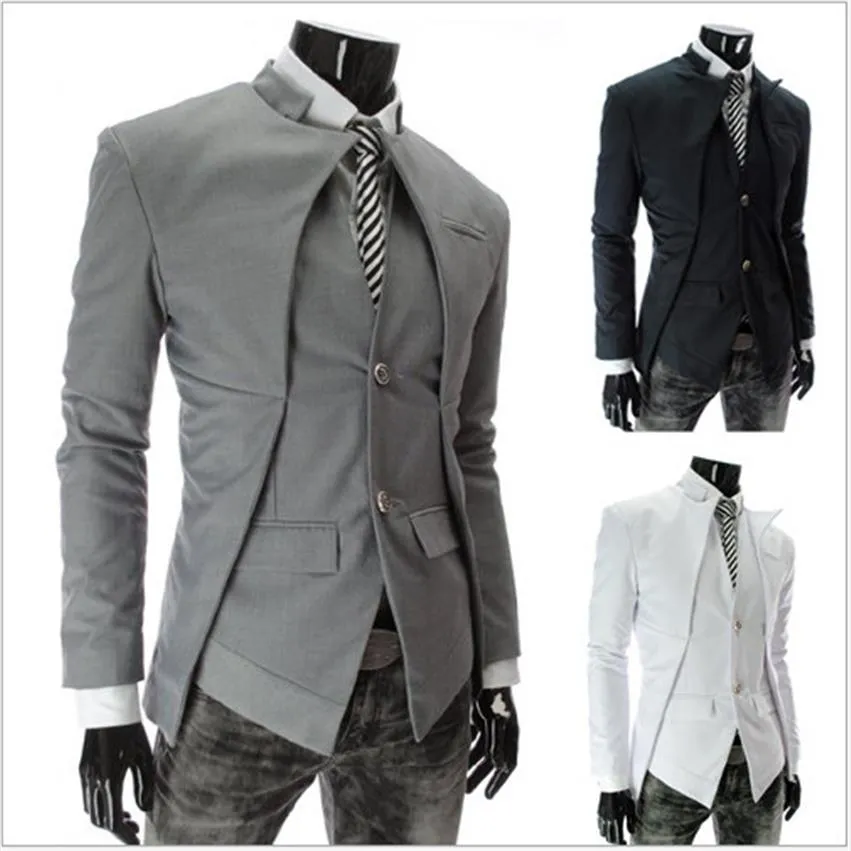 Nowa marka mężczyzn w stylu brytyjski Slim Suits Mens Stylowy projekt Blazer Casual Business Fashion Kurtka męska odzież prosta OU241H