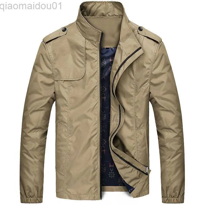 Herrjackor 2021 Spring Autumn Fashion Sportswear Jacket Male Stand Zipper Slim Fit Men Jackor Casual Mens Jackets and Coats Overcoat L230721