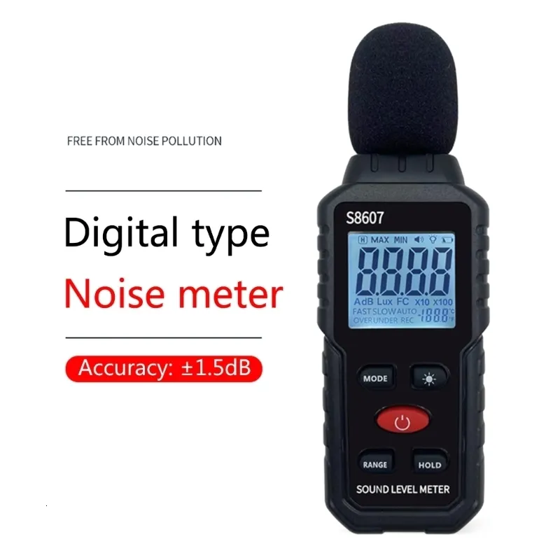 Medidor de decibelios Medidor de nivel de sonido digital con función de  registro de datos Rango de 30-130dB Medidor de db de alta precisión con