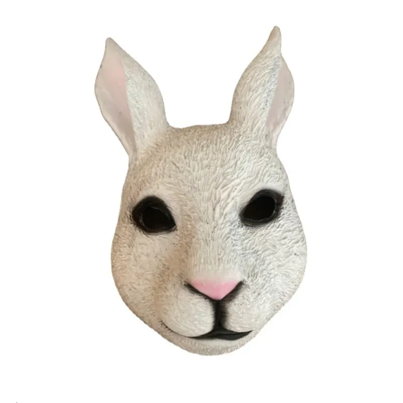 Masques de fête Cosplay Lapin Masque Visage Complet Oreilles D'animaux Lapin Discothèque Masque Pâques Carnaval Mascarade Costume Accessoires 230721