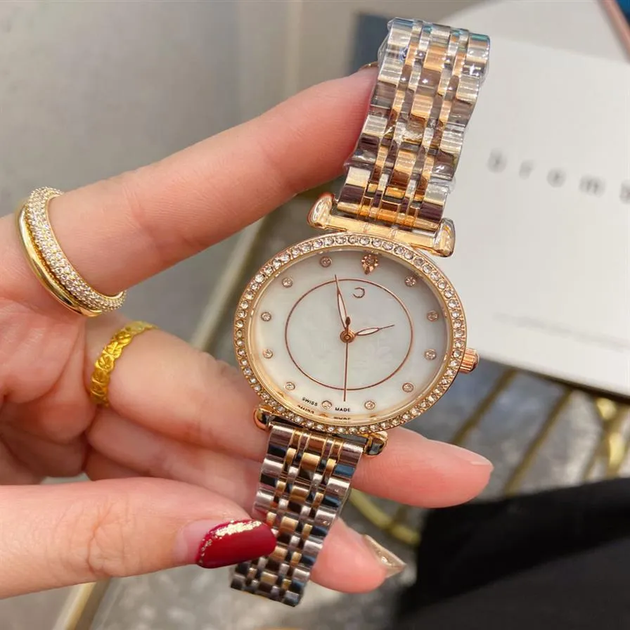 Fashion Brand Watches Women Girl Pretty Crystal style Steel Matel Band Wrist Watch CHA49320E