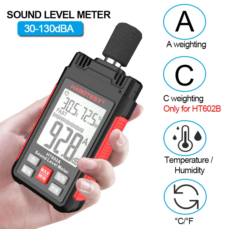 Noise Meters Digital Sound Level Meters 30 130dB Decibel Testers With ...