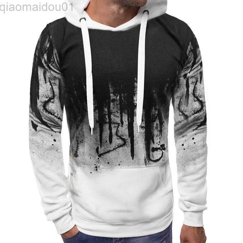 Herren Hoodies Sweatshirts Herbst Winter Neue Hoodie Männer Sweatshirt Plus Größe 5XL Casual Langarm Gedruckt Hoody Pullover Slim Fit Männer Hoodies Sweatshirts L230721