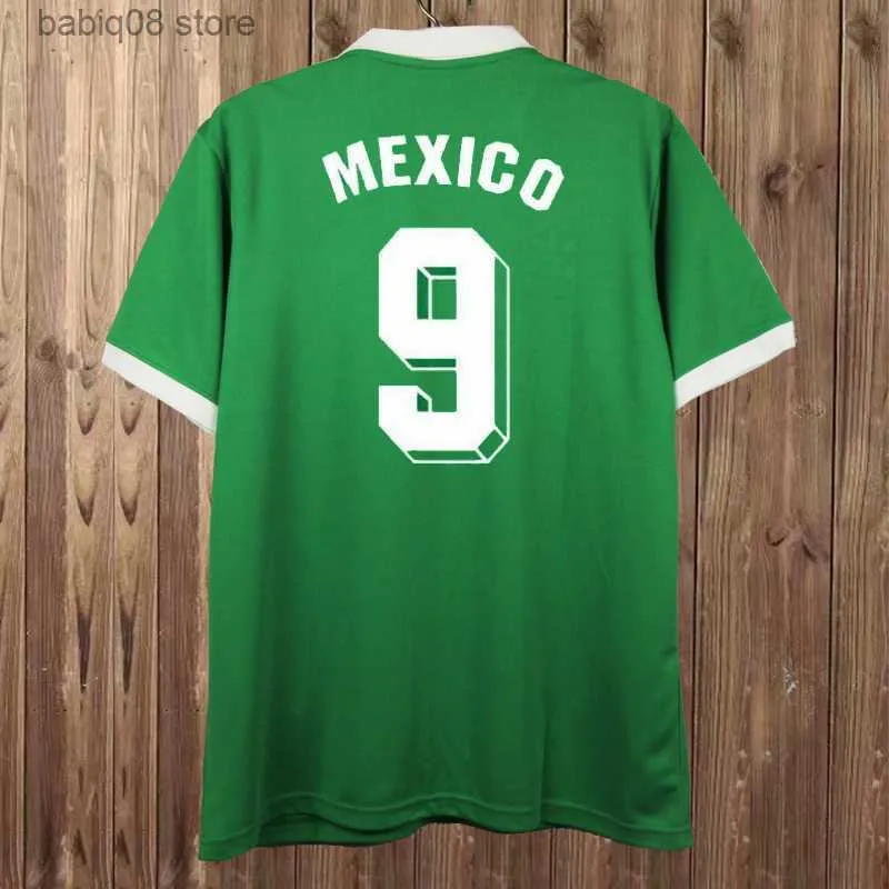 Fans toppar Tees 1994 Mexiko National Team Mens Retro Soccer Jerseys H. Sanchez 1999 Blanco Hernandez Home Away Football Shirts Kort ärmuniformer