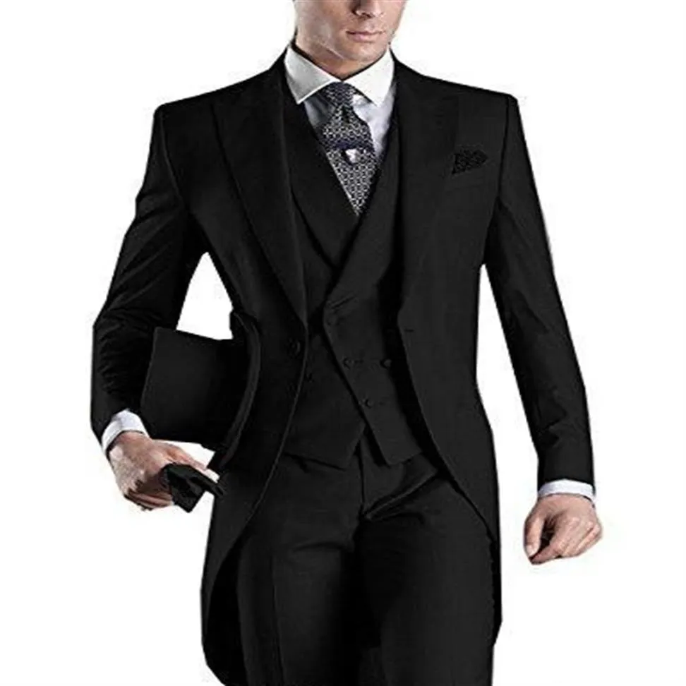 Design personalizado Branco Preto Cinza Cinza Claro Roxo Azul Borgonha Fraque Homens Festa Padrinhos Ternos em Casamento SmokingJacket Calças 267y