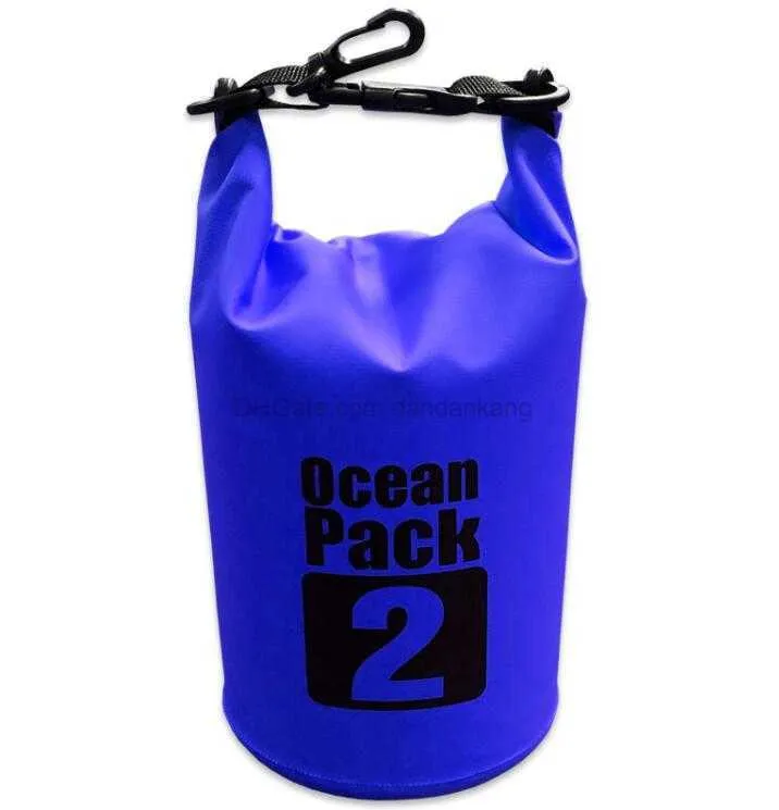 Bolsa seca à prova d'água 2L para canoa, caiaque, à prova d'água, bolsa para oceano, natação, caiaque, bolsas flutuantes para armazenamento de telefone