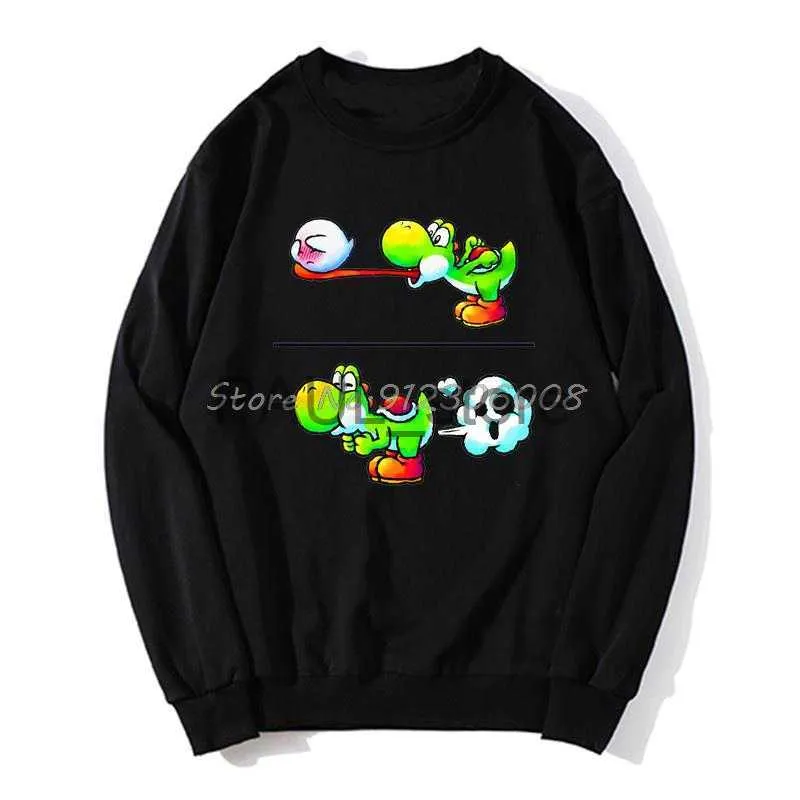 Herren Hoodies Sweatshirts Super Smash Bros Farting Yoshi Hoodie Männer Unisex Sportswear Pullover Pullover Fleece Sweatshirt Anime Hip Hop Harajuku x0720