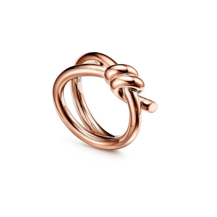 4 color designer ring ladies rope knot ring luxury with diamonds fashion rings for women classic jewelry 18k gold plated rose wedding