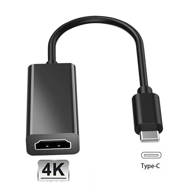 USB Type C Video Cable Converter 4K USB3.1 USB TypeC till HDTV Kompatibel Adapterkabeltelefon Skärmadapter för MacBook