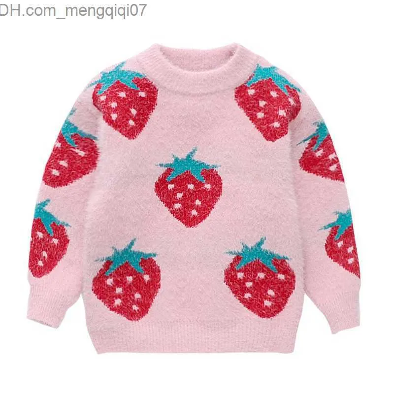 Kazak bebek kız butik örgü kazak kış kıyafetleri Noel çocukları gençler için toddler sweaters çocuklar için çilek 3 6 201109 z230721