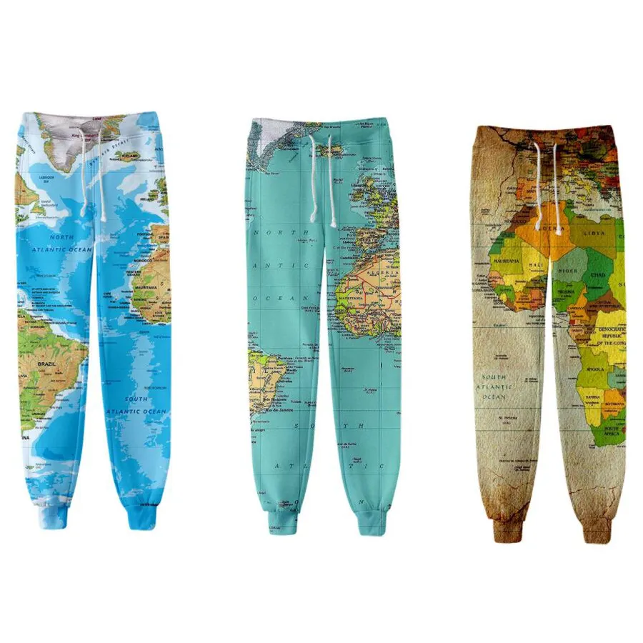 Men's Pants Unisex World Map Sweat Pants 3D Joggers Pants Casual Trousers Men/Women Hip Hop Sweatpants Pantalon Homme Streetwear 230720