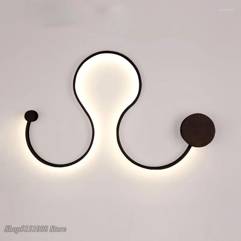 Wandleuchte Postmoderne LED-Schlangenlicht Einfache kreative Wohnzimmer-Schlafzimmer-Wandleuchte Hintergrundbeleuchtung Wandlampenbefestigungen