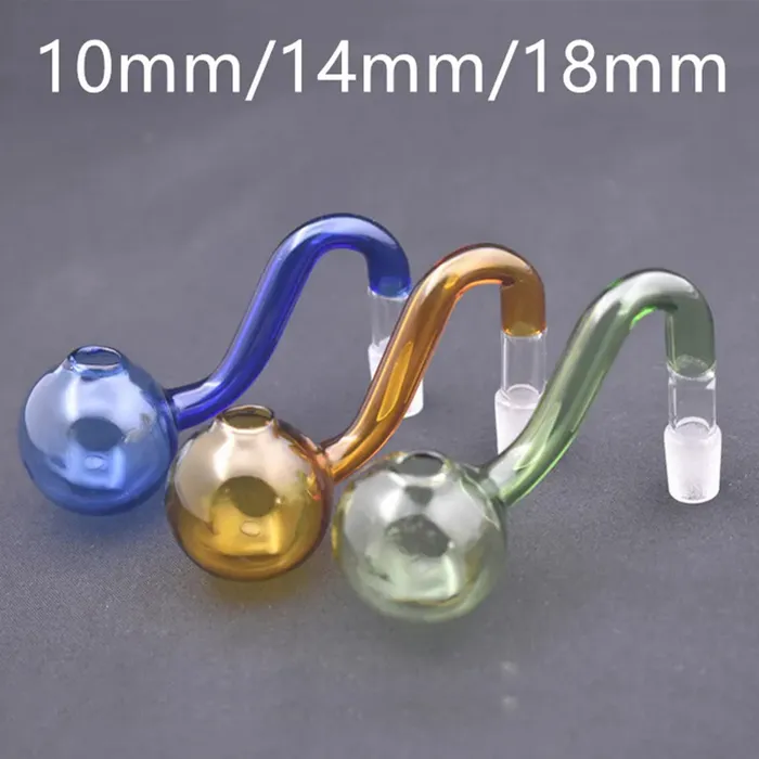 10mm 14mm 18mm Male Female Joint Colorful Glass Oil Burner Pipes Thick Pyrex Glass Adapter Tobacco Oil Bowl Nail for Dab Rig Bongs Hookah