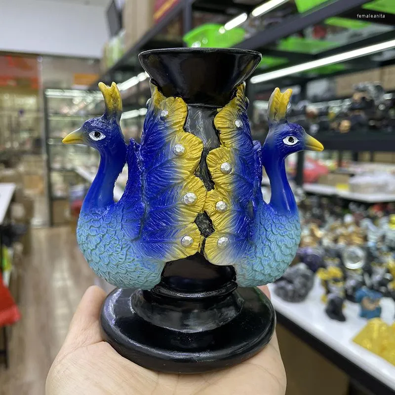 Takı Torbaları Reçine Peacock Ekran tabanı Kristal Küreler İçin Stand Standı Tutucu Avrupa Stil Süsleri Ev Dekor