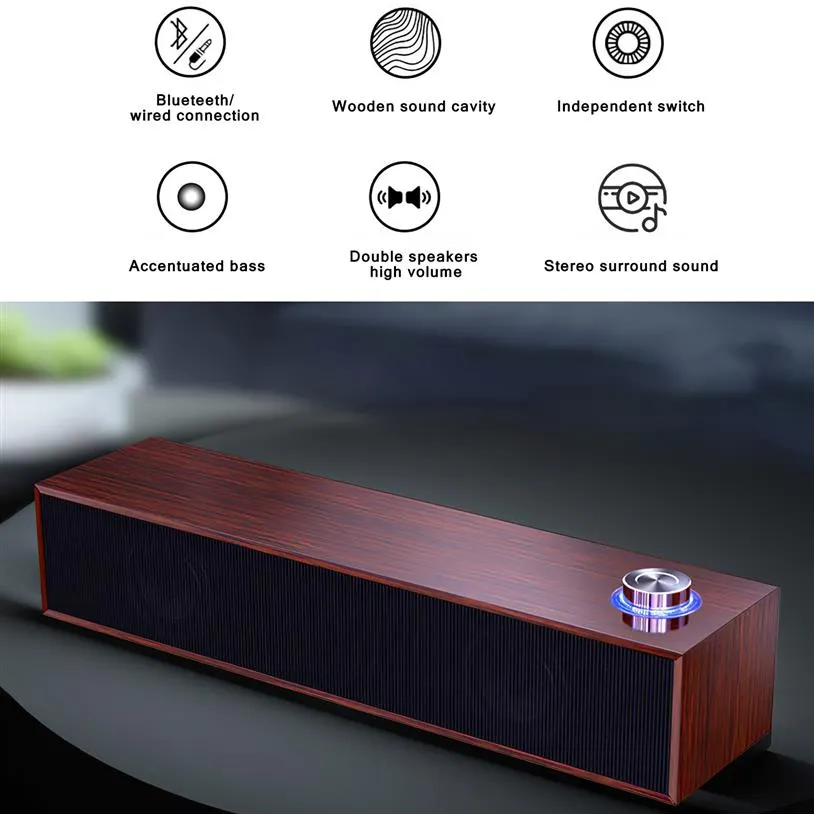 Yüksek kaliteli 8W Bluetooth uyumlu hoparlör kablolu hoparlörler hifi surround stereo bas ses çubuğu ev bilgisayarı için subwoofer tv272j