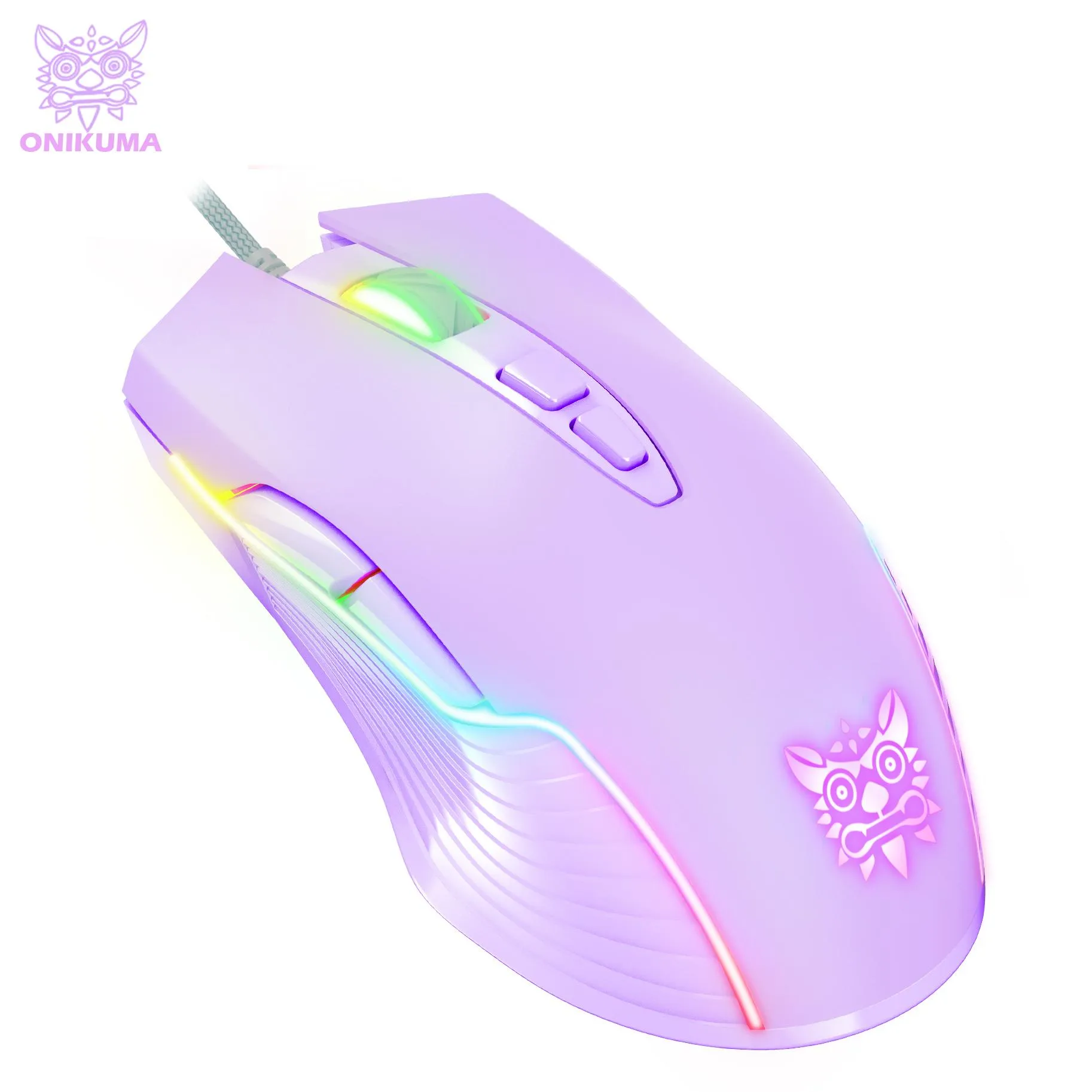 Souris USB Paming Wired Gaming Mouse, 6Speed DPI réglable 6400dpi, 7Button RGB Light Optical Mouse, adapté pour PC, ordinateurs portables, joueur