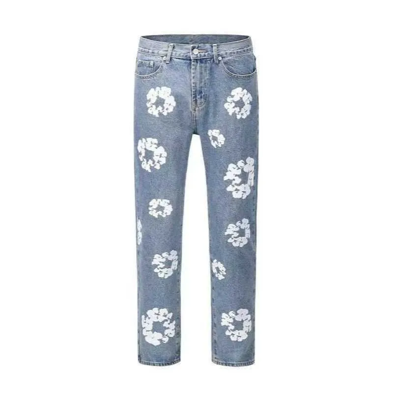 Men's Autumn and Winter Pants Readymade Foam Flower Co Branded Denim Tears Women White print Puff Printed Cap Embroidery Tear jacket 3SK7