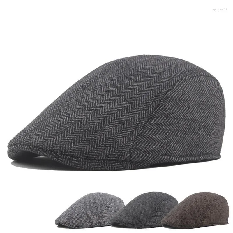 Berets Men's Casual Beret Outdoor Painter's Cap British Retro Forward Simple Octagonal Ivy Hundred Take Sboy