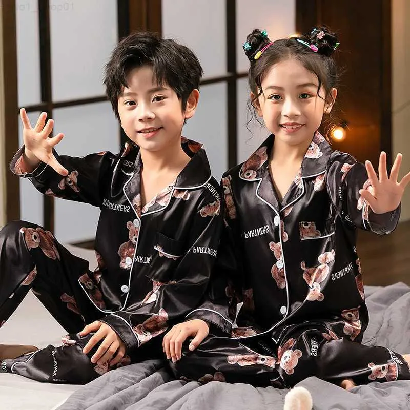 Pijamas Pijamas Ni o peque o Raya 3 5 7 9 11 a os Conjuntos de pijamas de sat n para ni os Ropa de dormir para beb s Pijamas para ni as Pijamas de