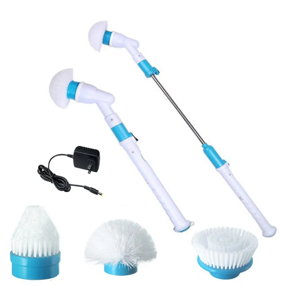 Tile Tub Scrubber Scrub Brush,3 in 1 Shower Cleaning Brush with 58 Long Handle,Detachable Stiff Bristle Bathtub Scrubber-3 Scouring Pads,2 Brush