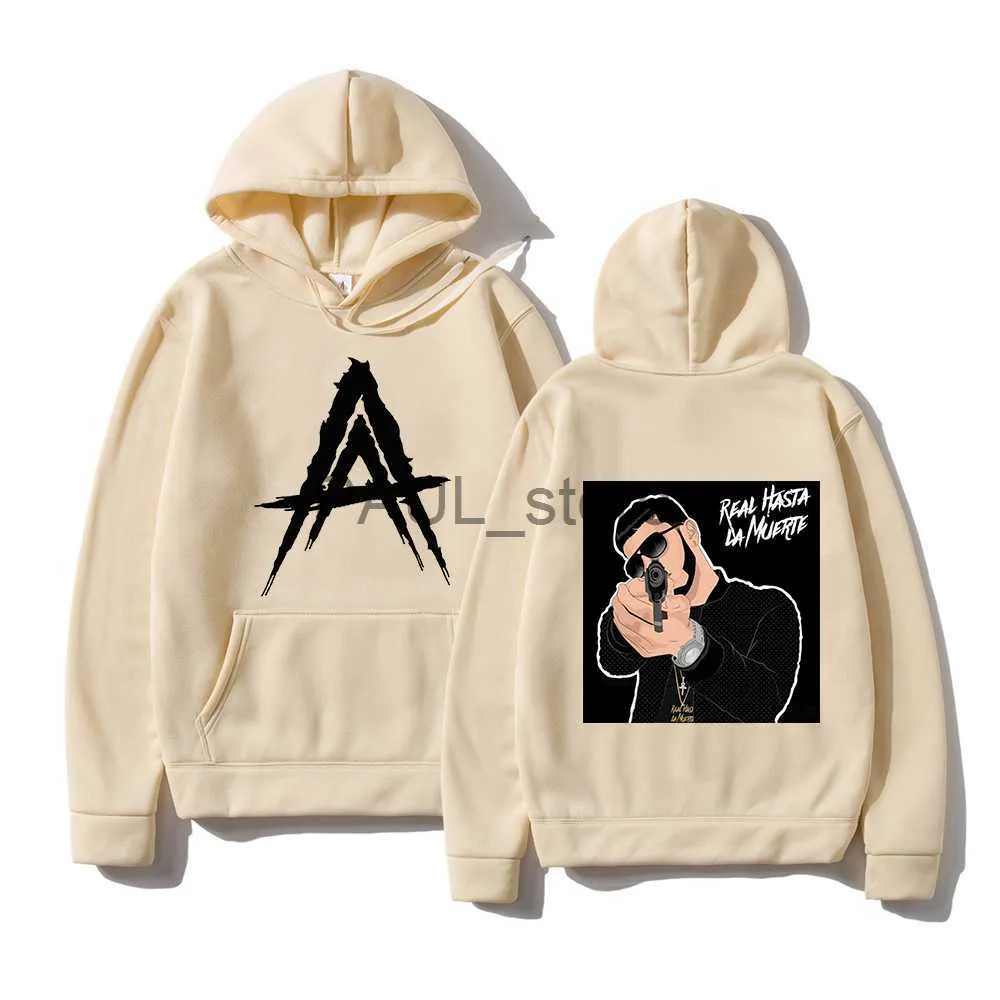 Erkek Hoodies Sweatshirts 2023 Yeni Kpop Anuel AA Baskı Hoodie Kadın Anime Harajuku Deal to Death Hoodies Unisex Moletom Sweatshirt Tulunları Sudadera 2d X0720