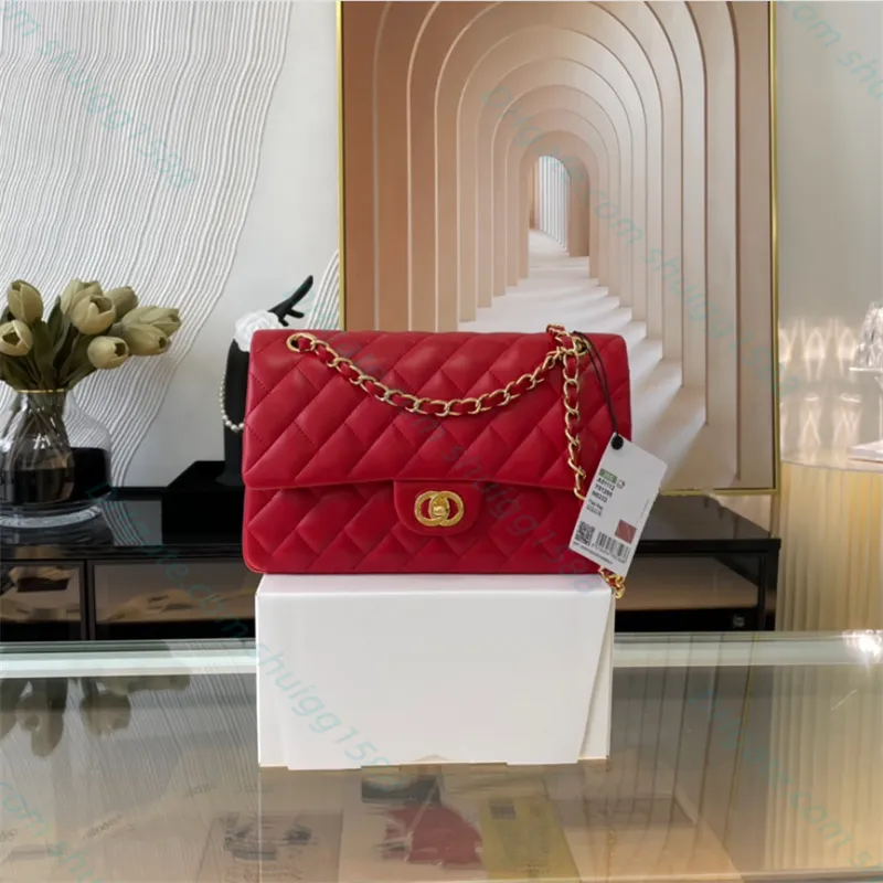 Övre hand axelväska kvinnors handväska lyx modedesigner handväska fårskinn axelband klassisk guldkedja fångst kaviar axelväskor