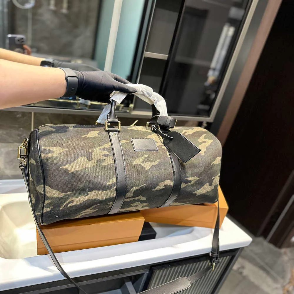 Bolsas de viagem de grife Bolsa masculina clássica Moda Bolsa feminina Verde militar Preto Bolsa esportiva de grande capacidadeqwtdppoo