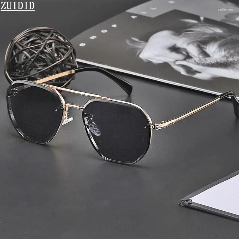 Gafas de sol 2023 gafas de moda de lujo hombres Retro mujeres sin montura tendencia tonos Vintage Lunette De Soleil Homme Lentes