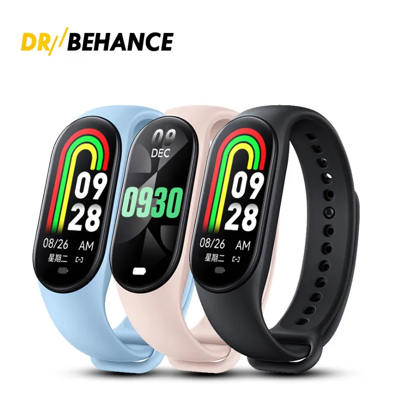 M8 Smart Watch Fitness Tracker Smartwatches Anneau d'exercice Fréquence cardiaque Surveillance de l'oxygène sanguin Rappel de message Bracelet intelligent dans une boîte de vente au détail