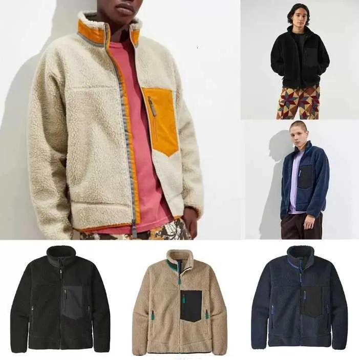 Hommes Mode Veste Polaire Épais Chaud Vers Le Bas Classique Rétro Automne Hiver Couple Modèles Agneau Cachemire Manteau Hommes Femmes Vêtements Taille Asiatique S602