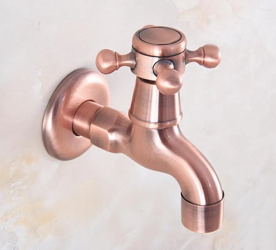Grifos De Lavabo De Bano Grifo De Fregona De Montaje En Pared De Cobre Rojo Antiguo Puerta Exterior Jardin Piscina Inodoro Grifos De Agua Fria Individuales Dav330 De 20 13 DHgate