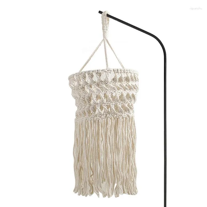 Figuritas decorativas, lámpara bohemia, pantalla creativa de macramé, luz para oficina, dormitorio, sala de estar, guardería, dormitorio, hogar bohemio