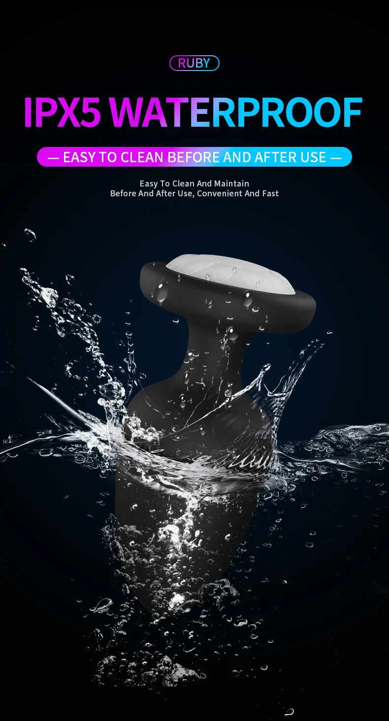 Rainbow Anal Plug Vibrator With Remote Control Prostate Massager_voghion.com