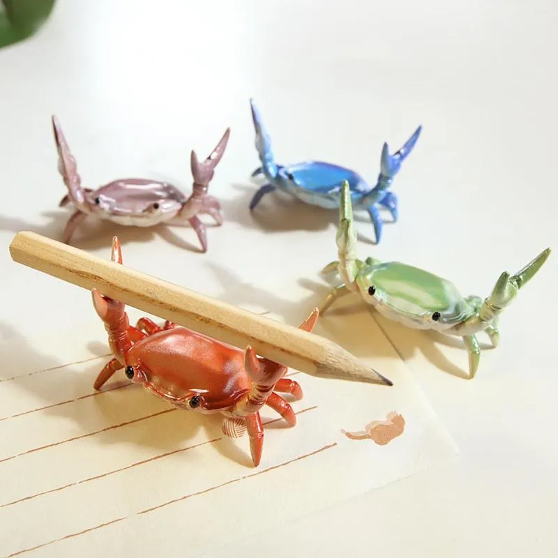 Hooks Creative Crab Pen Holder Easy to Hold Weightlifting Penholder Bracket Bright Color Desktop Decoration Present Stationery