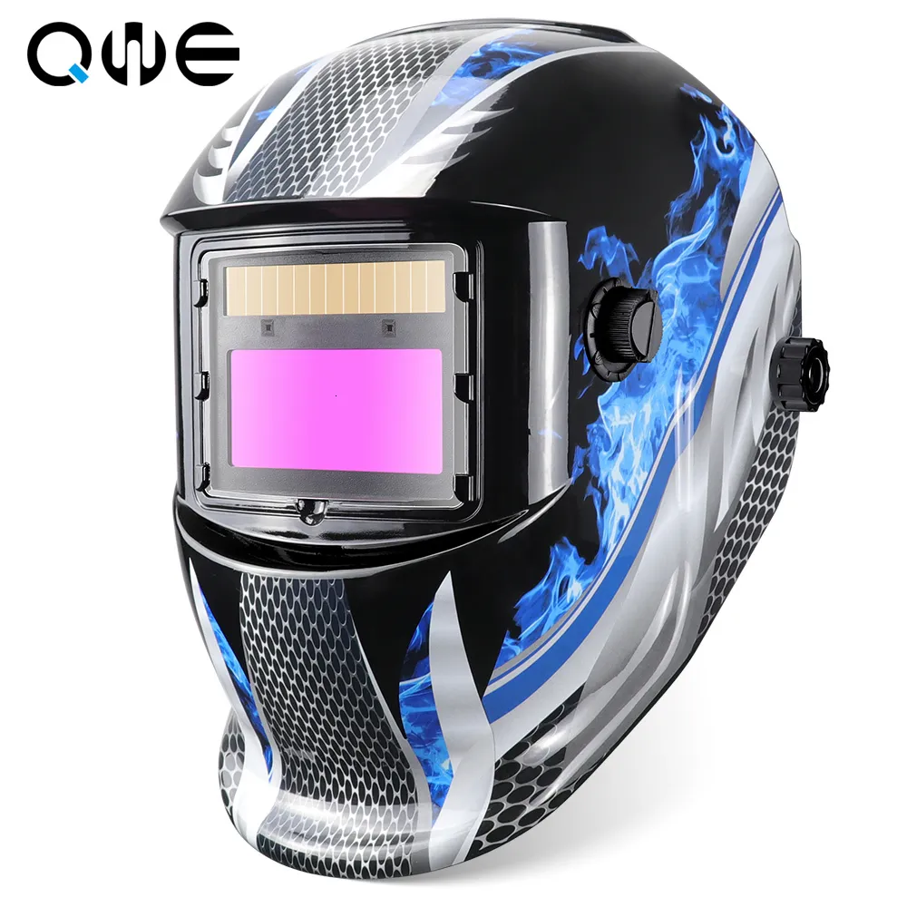 Welding Helmets Auto Darkening Helmet Adjustable Range MIG MMA Electric Welding Mask Helmets Welding Lens Caps for Welding Machine Professional 230721