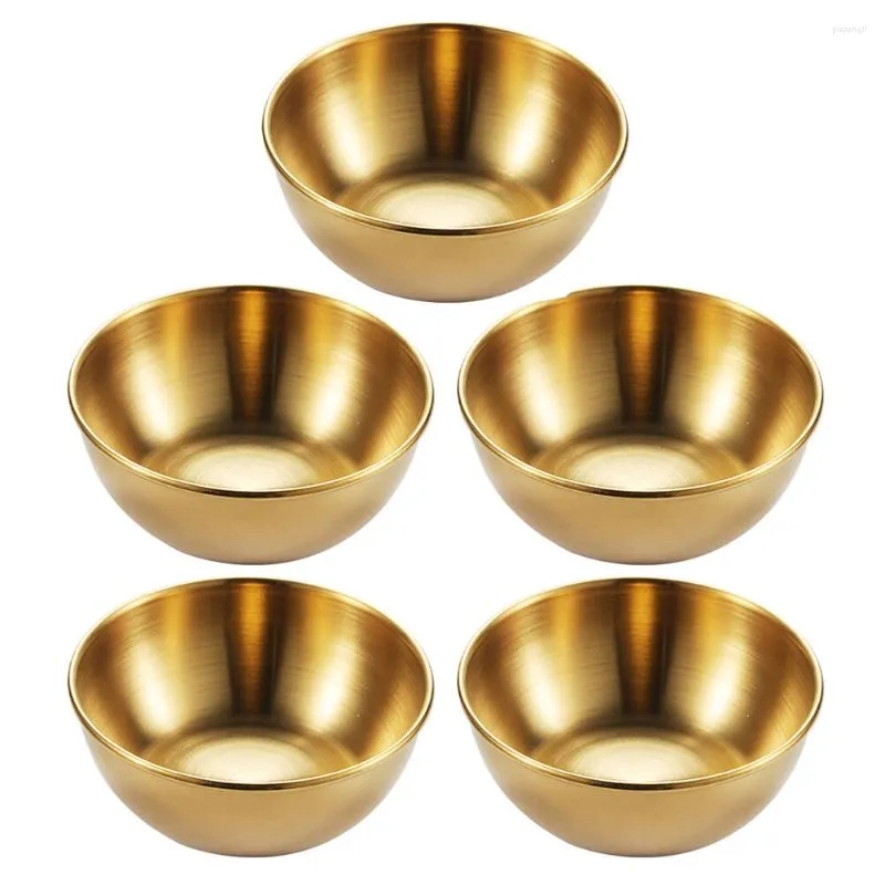 Assiettes 5 Pcs Disque Apéritif Assiette De Service Dessert Saveur Plat Épice Acier Inoxydable Sauce Plats Enfant